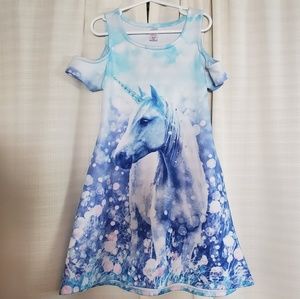 Justice girl's cold shoulder unicorn dress
